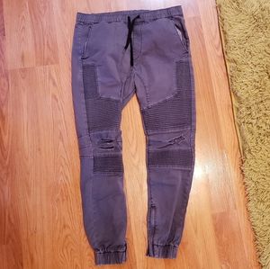 PacSun blue men's detressed skinny joggers
